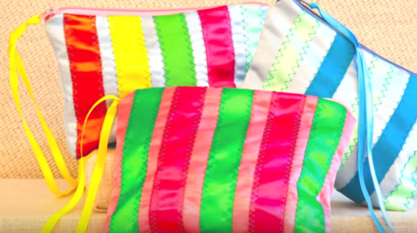 Sew a Lined Zippered Ribbon Pouch - Free Video Tutorial