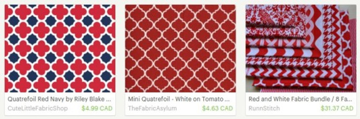 quatrefoil red fabric for purses and bags featured at Patternpile.com