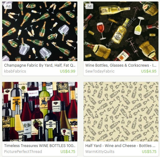 wine glass quilting fabric
