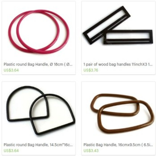 Purse and handbag hoops and handles featured at PatternPile