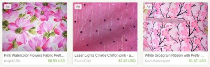 pretty pink fabric on Etsy