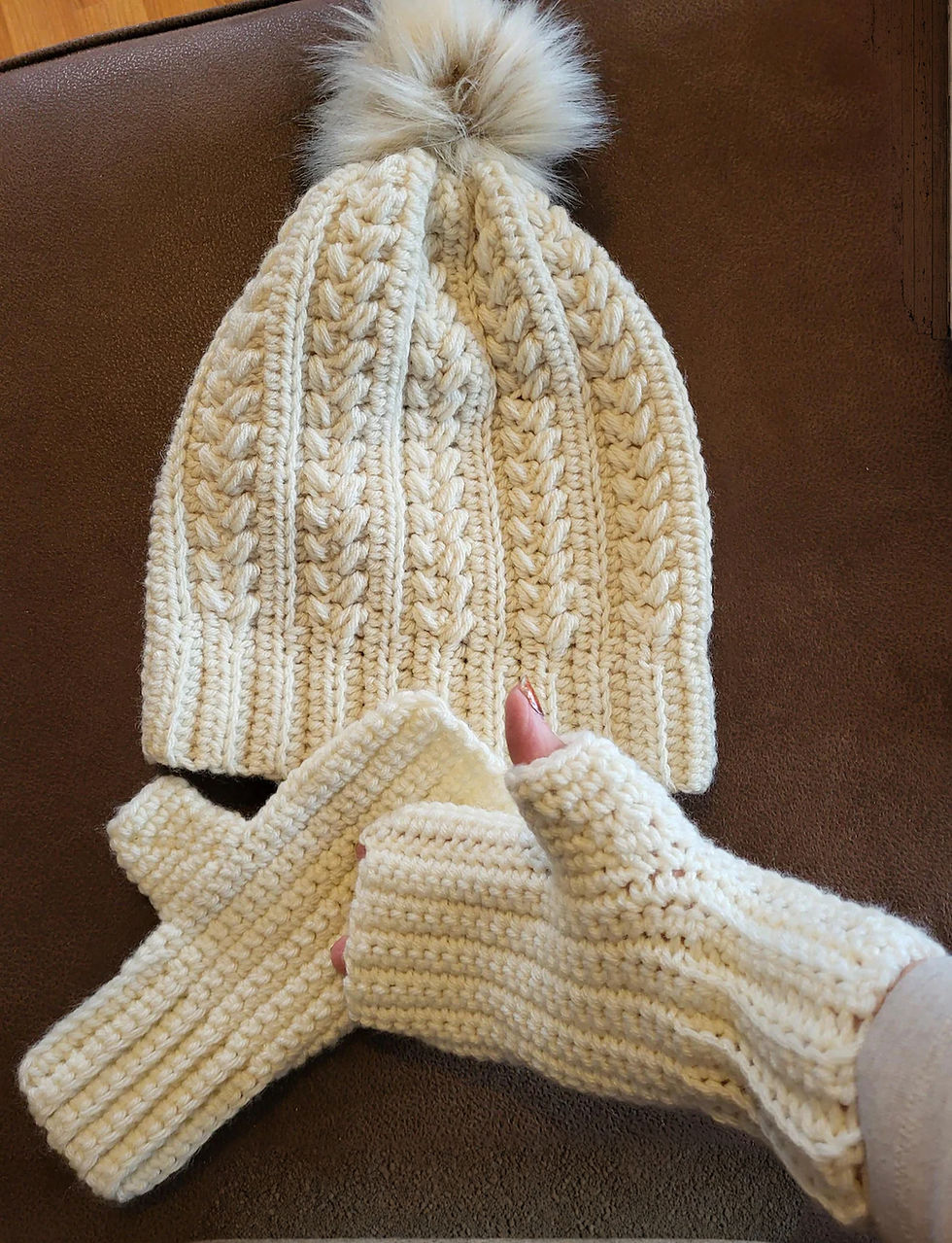 Crochet a Wheat Stitch Hat + Fingerless Gloves