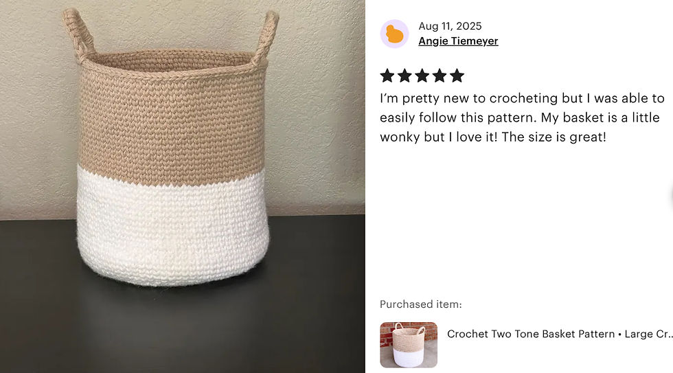 Two-Tone Crochet Basket Pattern – Large Woven Basket with Handles | Easy PDF Tutorial REVIEW