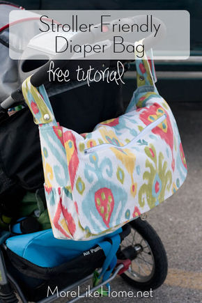 Modern Messenger-Style Hands-free Stroller Diaper Bag