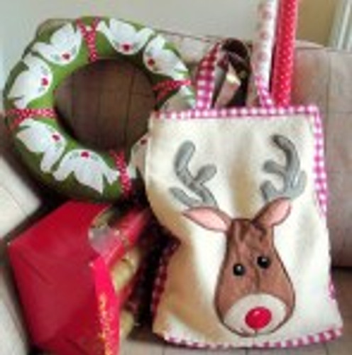 Christmas Reindeer Tote Bag Sewing Tutorial and Applique Pattern