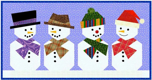 Snowman Paper Pieced Quilt Block Pattern