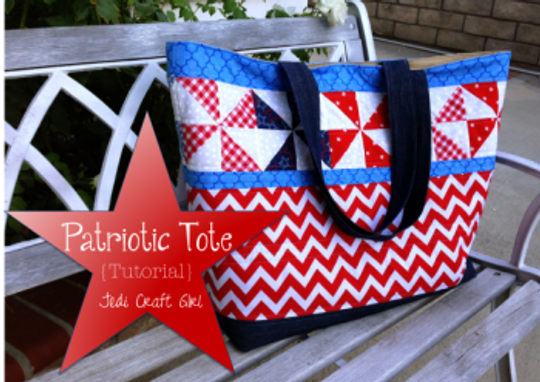 Patriotic Quilted Tote Bag Tutorial by Jedi Craft Girl