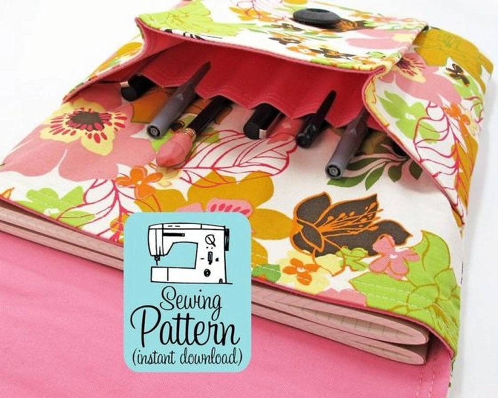 Utilize this PDF pattern to create a pouch for your iPad, an extra-large softcover Moleskine, or any other composition-sized notebook.