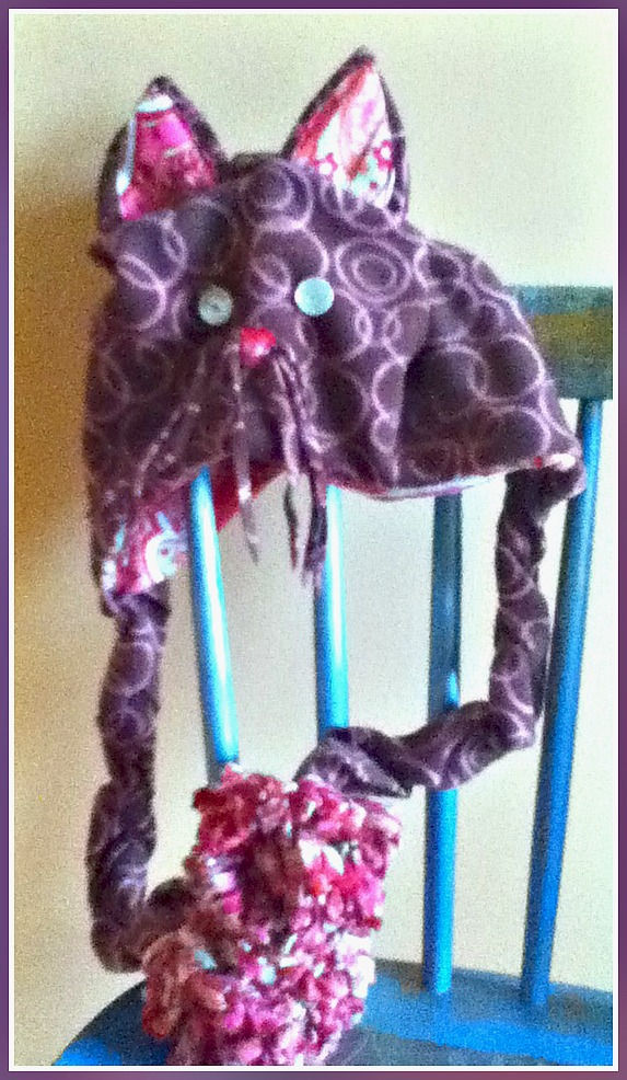 Fleece kitty hat sewn by tanja at Sew Whats New