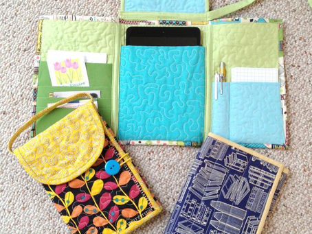 Quilted Tri Fold Tablet Totes