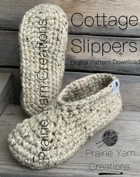 Warm and Cozy Cottage Slippers Crochet Pattern