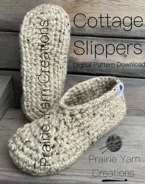 Warm and Cozy Cottage Slippers Crochet Pattern