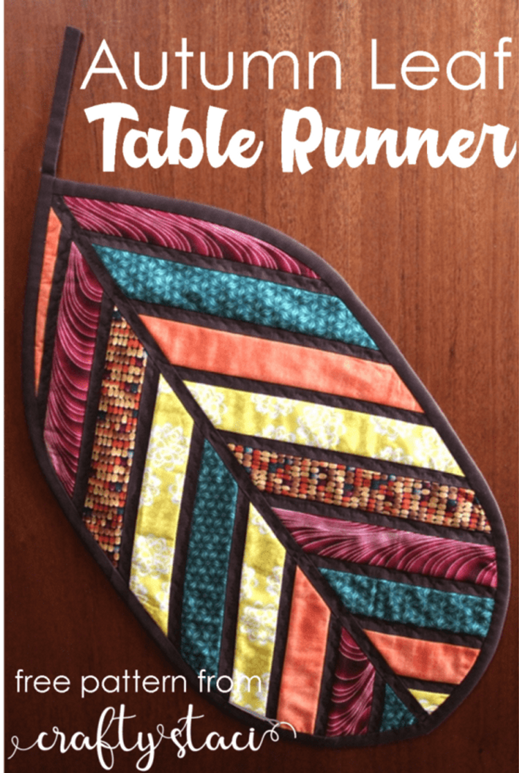 Autumn Leaf Quilted Table Runner Sewing ePattern from Crafty Staci
