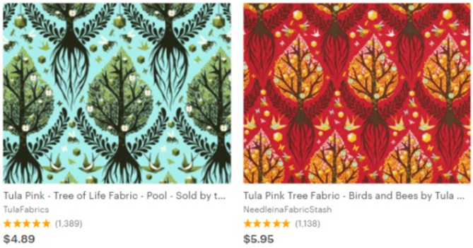 Tula tree of life fabrics - Etsy