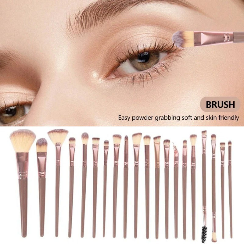 Thumbnail: Professional Makeup Brush and Sponge Set 40Pcs Brown Puff Beauty Egg Headband Wr