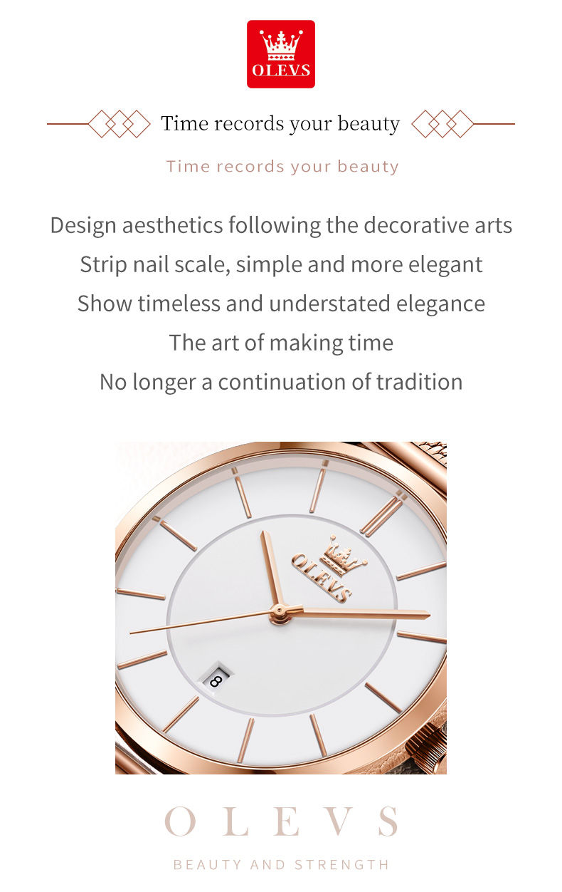 Thumbnail: OLEVS Watches For Women Quartz Waterproof Watch Luxury Lady's Watch Stainless St