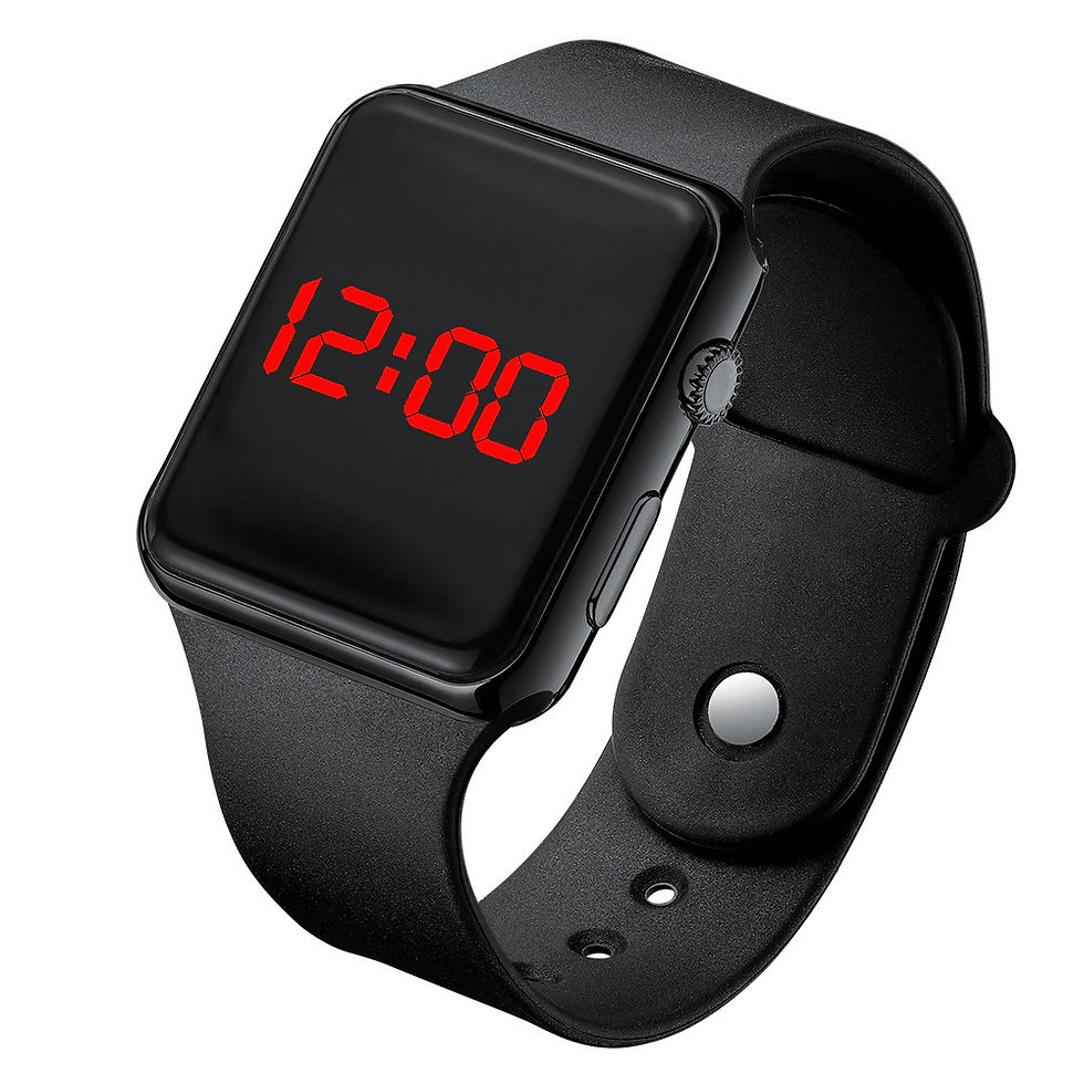 Thumbnail: Simple Digital Watch for Men Women Fashion Sport LED Electronic Watch Black Sili