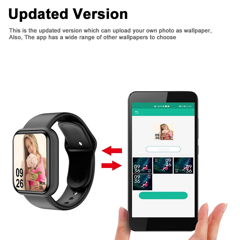 Thumbnail: Smart Watch For Women Men Wristwatch Bluetooth Connected Phone Player Music Fitn
