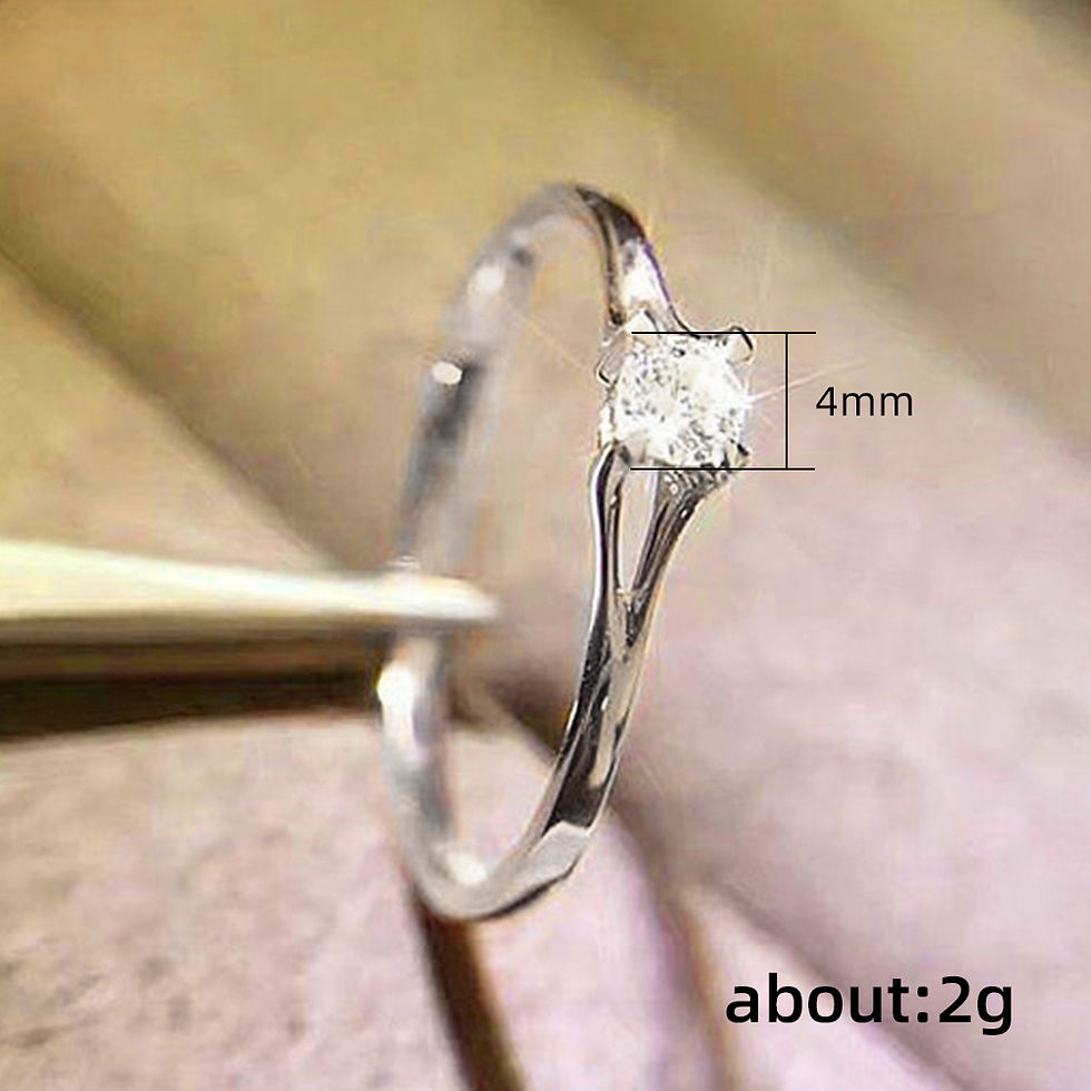 Thumbnail: Huitan Minimalist Women's Wedding Rings with 4MM Cubic Zirconia Simple Elegant F