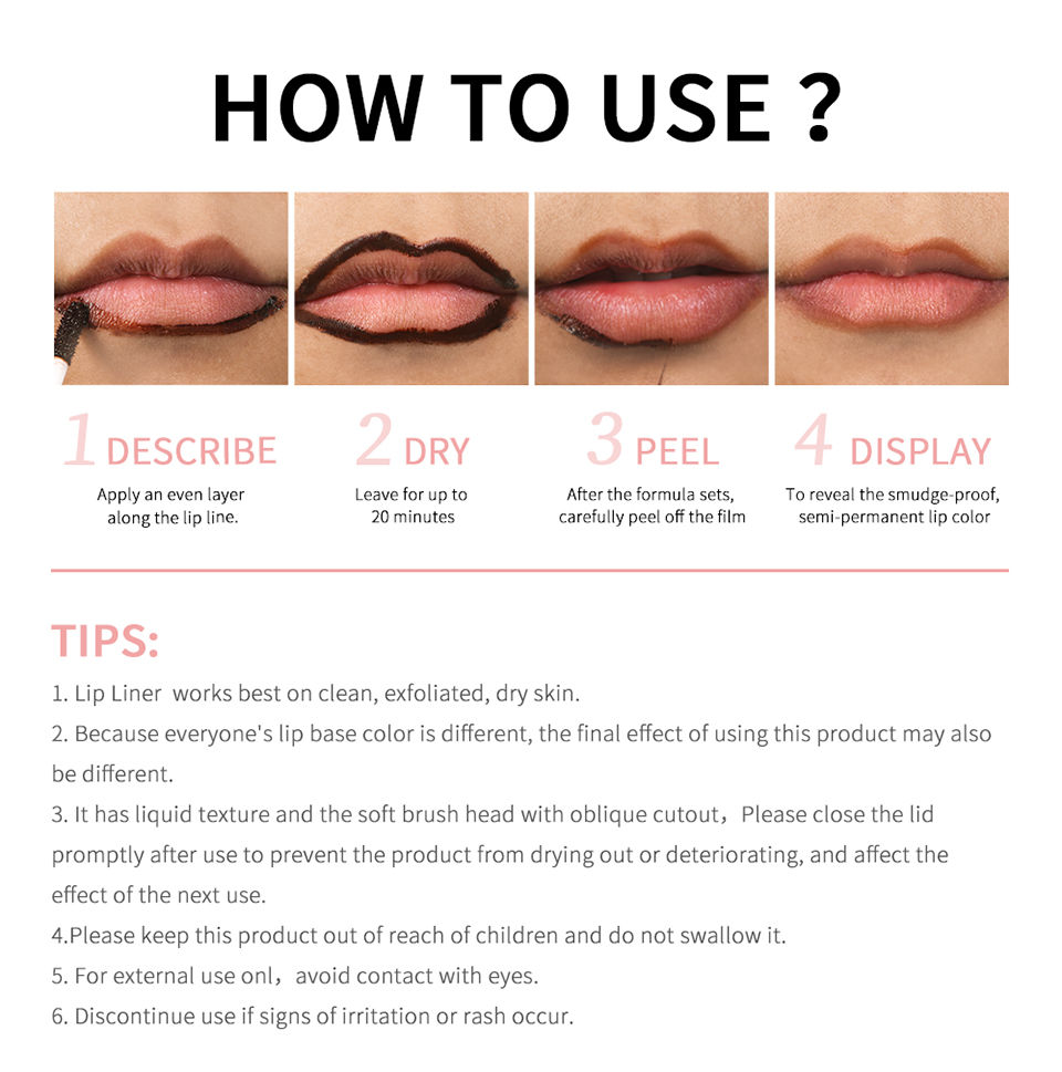 Thumbnail: Waterproof Lip Liner Peel Off Tattoo Lipgloss Waterproof Long Lasting Matte Lip 