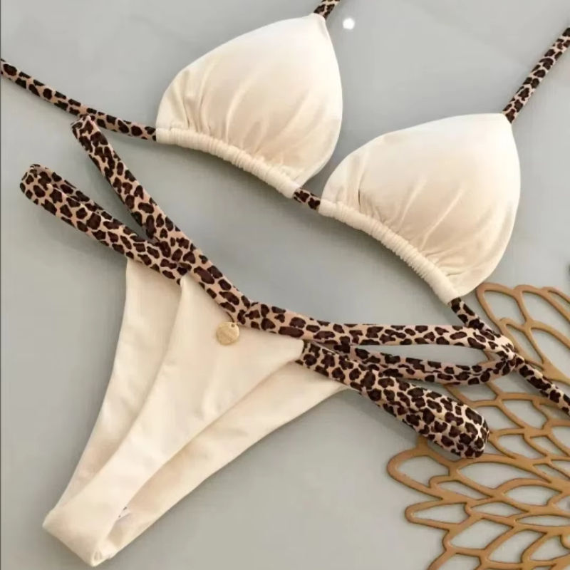 New Bikini Women Swimsuit Beach Vacation Swimwear Leopard Printed Sexy Bikini Se
