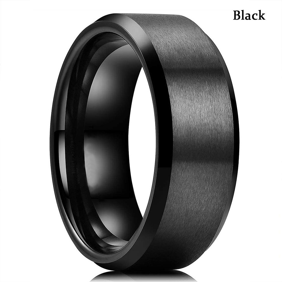 Thumbnail: Fashion 8mm Red Groove Beveled Edge Stainless Steel Celtic Dragon Rings for Men 