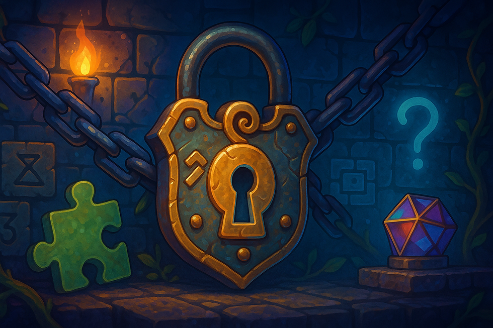 Escape room Door with large padlock