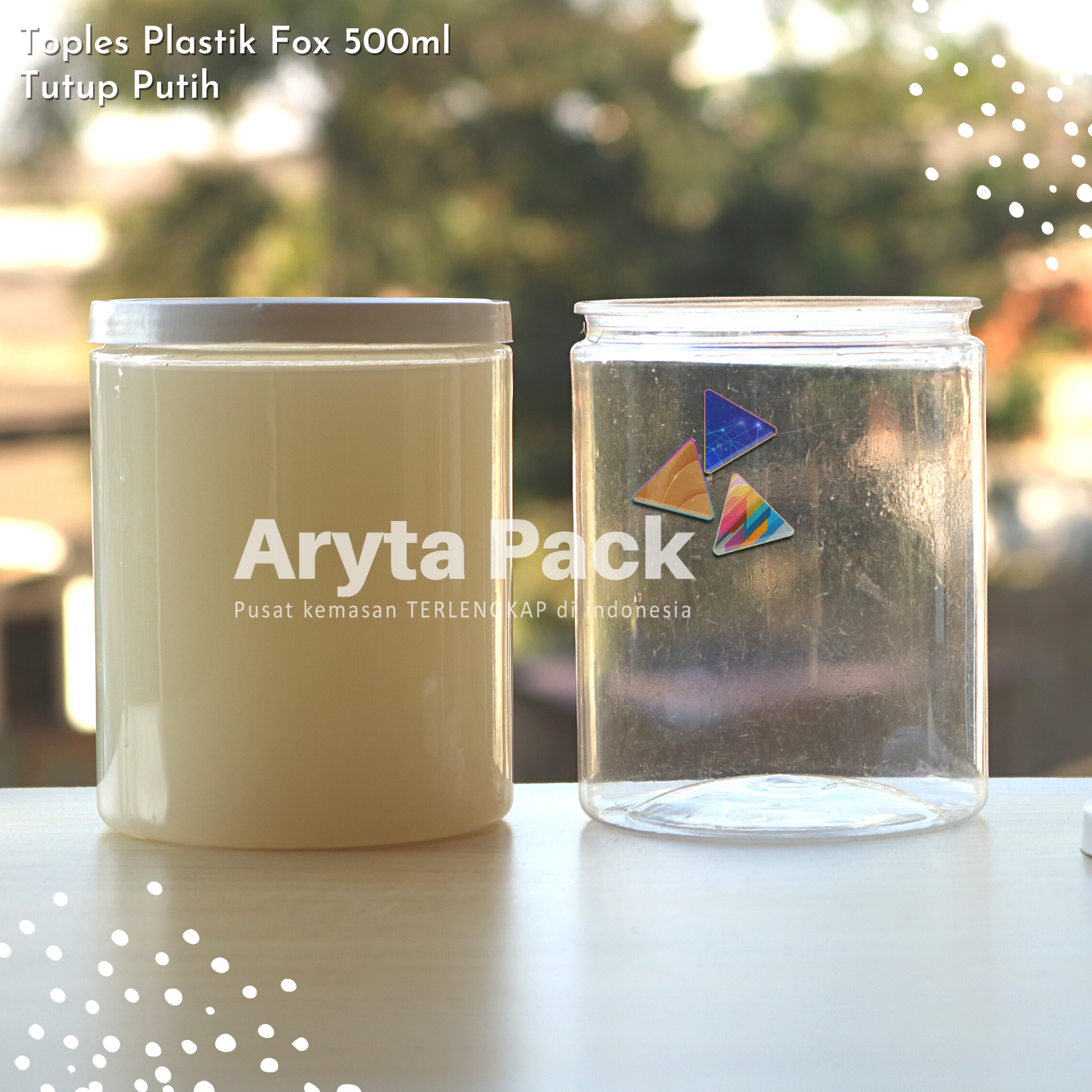 Toples plastik PET 500ml fox tutup putih