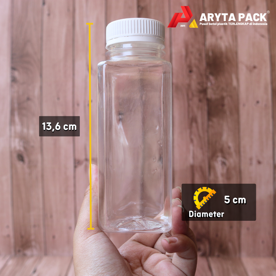 Thumbnail: jual botol plastik PET 250ml kale kotak minuman mineral jus susu kopi tutup warna-war