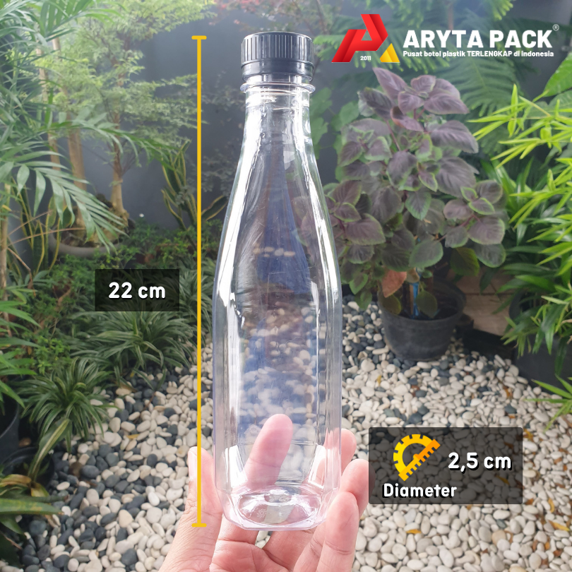 Thumbnail: Botol plastik minuman 500ml tibet tutup segel LN warna warni