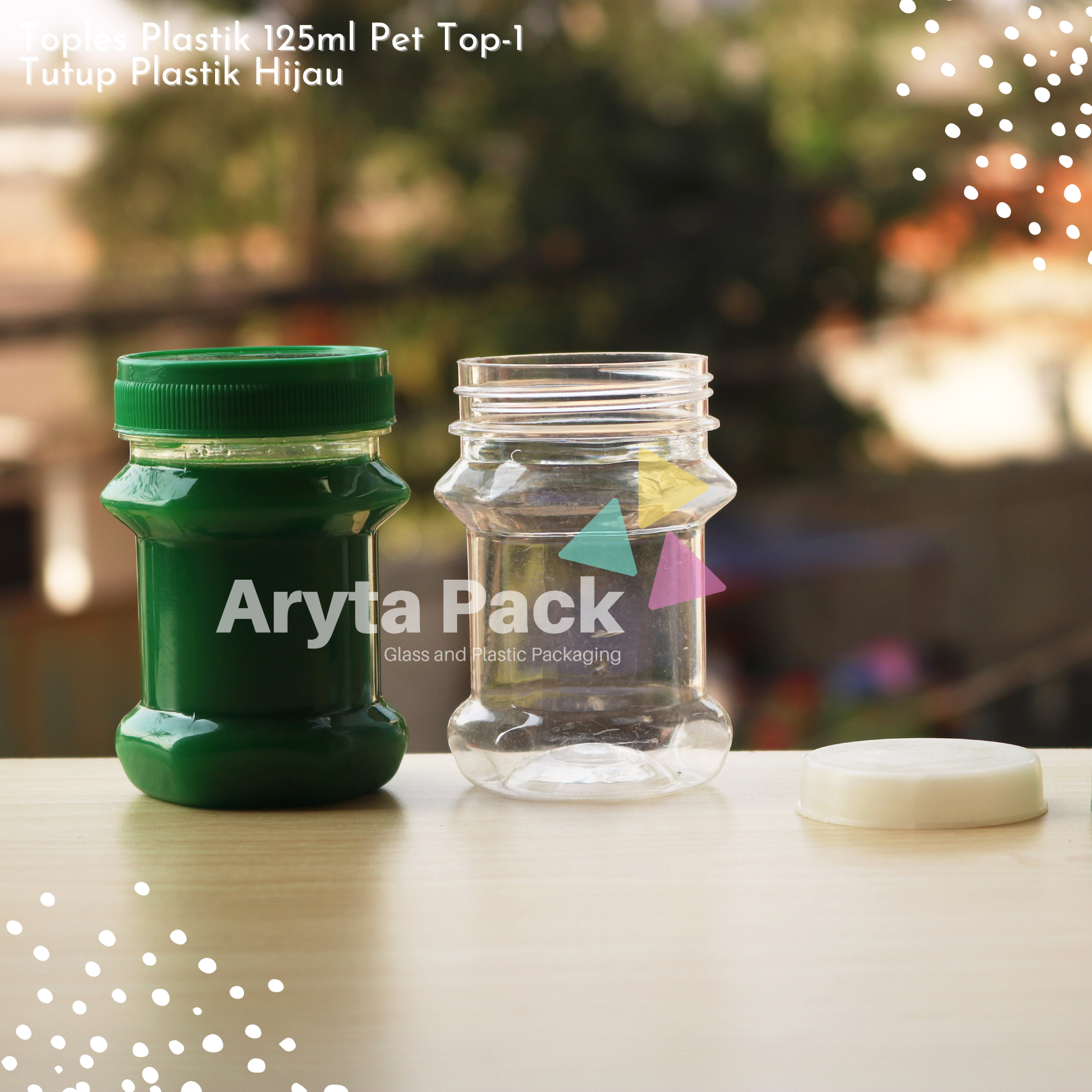 Toples plastik PET 125ml TOP-1 tutup hijau
