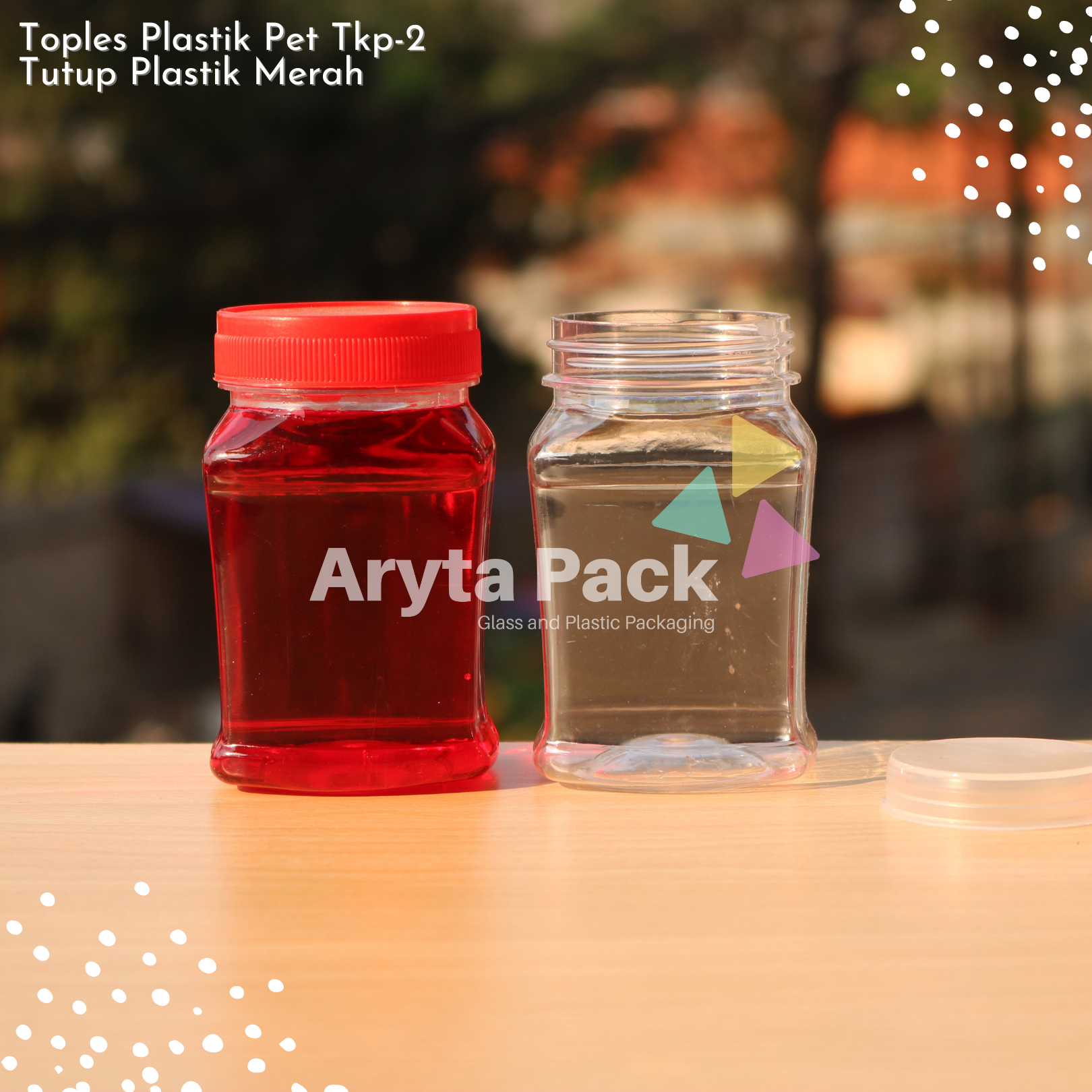 Toples plastik PET 200ml TKP-2 tutup merah