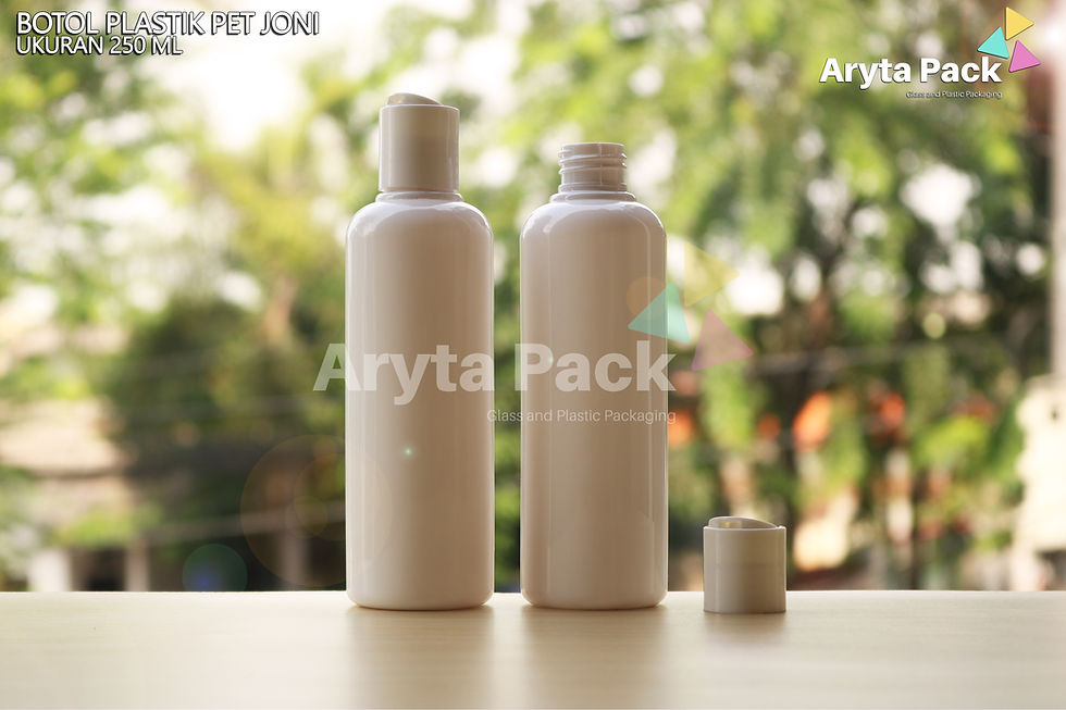 Botol plastik PET Joni 250ml putih susu tutup press on putih susu