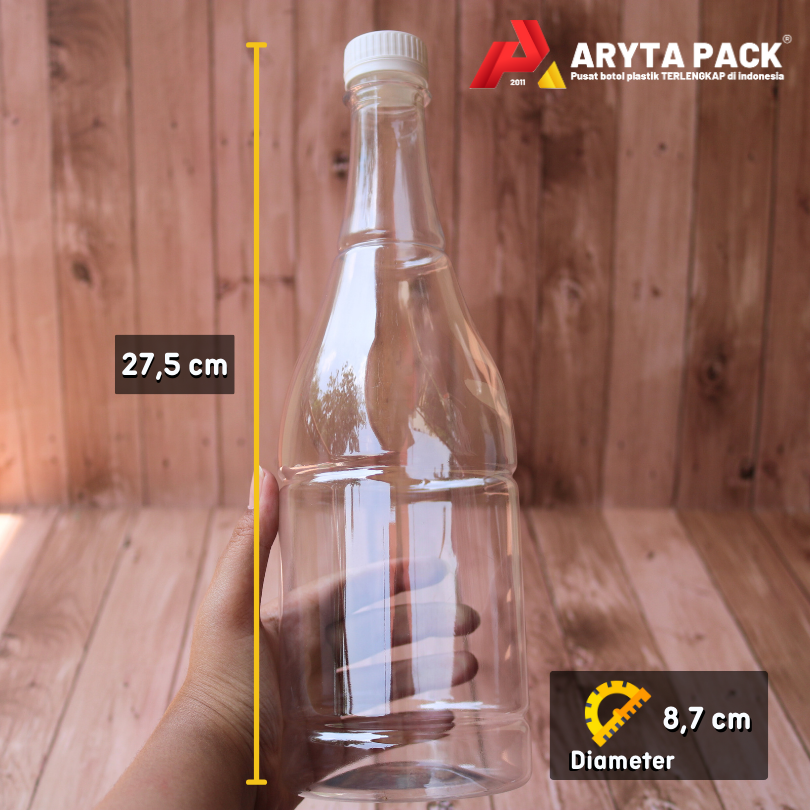Thumbnail: Botol plastik minuman 1 liter angsa tutup segel warna warni