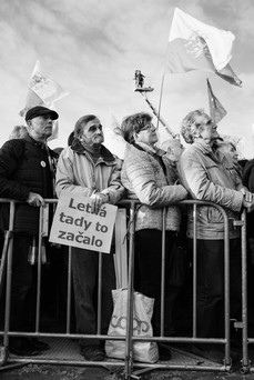 Photojournalism photo from the 2019 demonstration at Letna in Prague