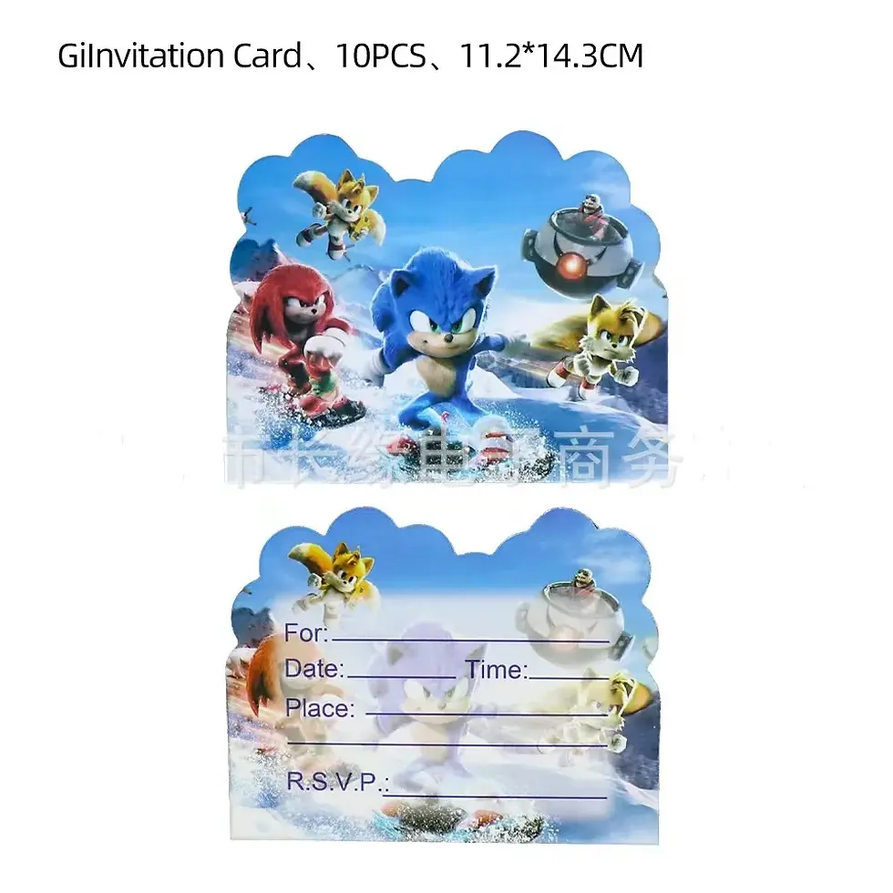 Thumbnail: Cartoon Sonic Party Supplies Boys Birthday Party Disposable Tableware Set Pa