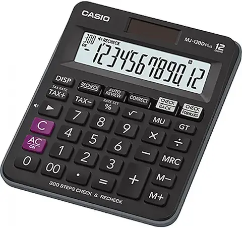 Casio MJ-120D Plus - BK, 300 Steps Check and Correct, Desktop Calculator.
