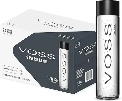 Voss Premium Sparkling Water - High Grade Glass Water -24 Pack (375ml)