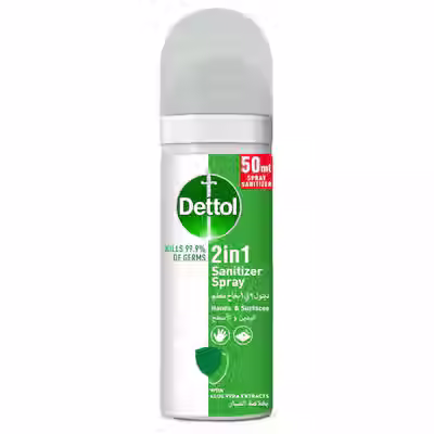 Dettol 2 in 1 Sanitizer Spray with Aloe Vera Extracts, 50ml