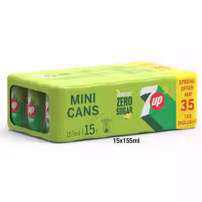 7UP Zero Mini Can 155ml Pack of 15