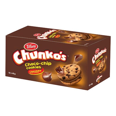Tiffany Chunko's Choco Chip Cookies, 43g Pack of 10
