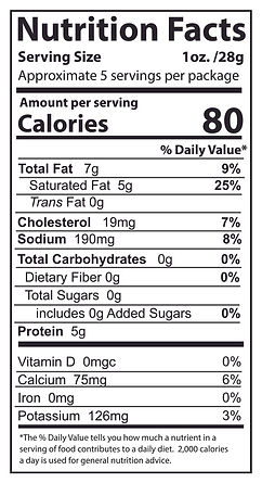 Brooke Farms Feta Nutrition Facts