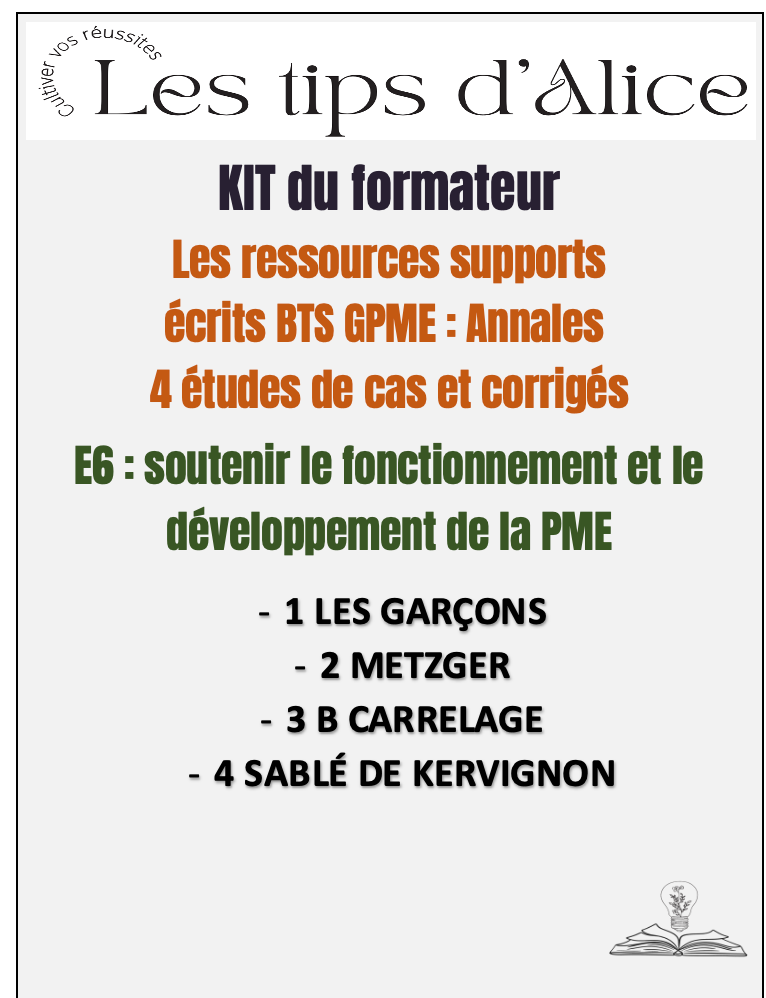 Annales BTS GPME E6 SFD corrigées 2022-2025