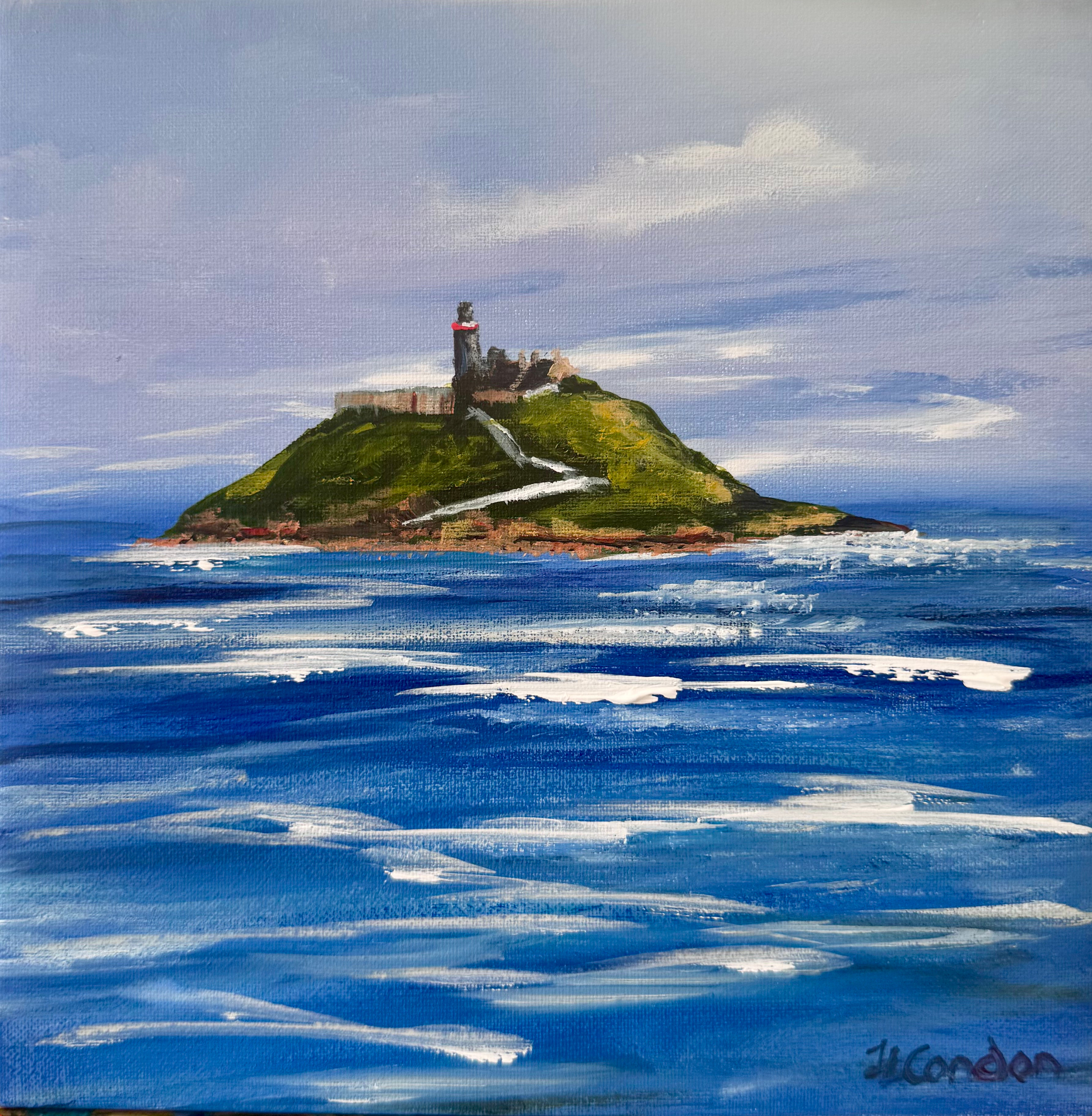Standing Proud-Ballycotton Lighthouse | Original Irish Seascape by Helen Condon