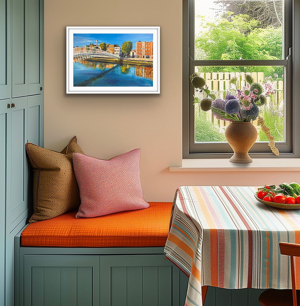 Thumbnail: Ha’penny Bridge Dublin limited edition print by Irish artist Helen Condon