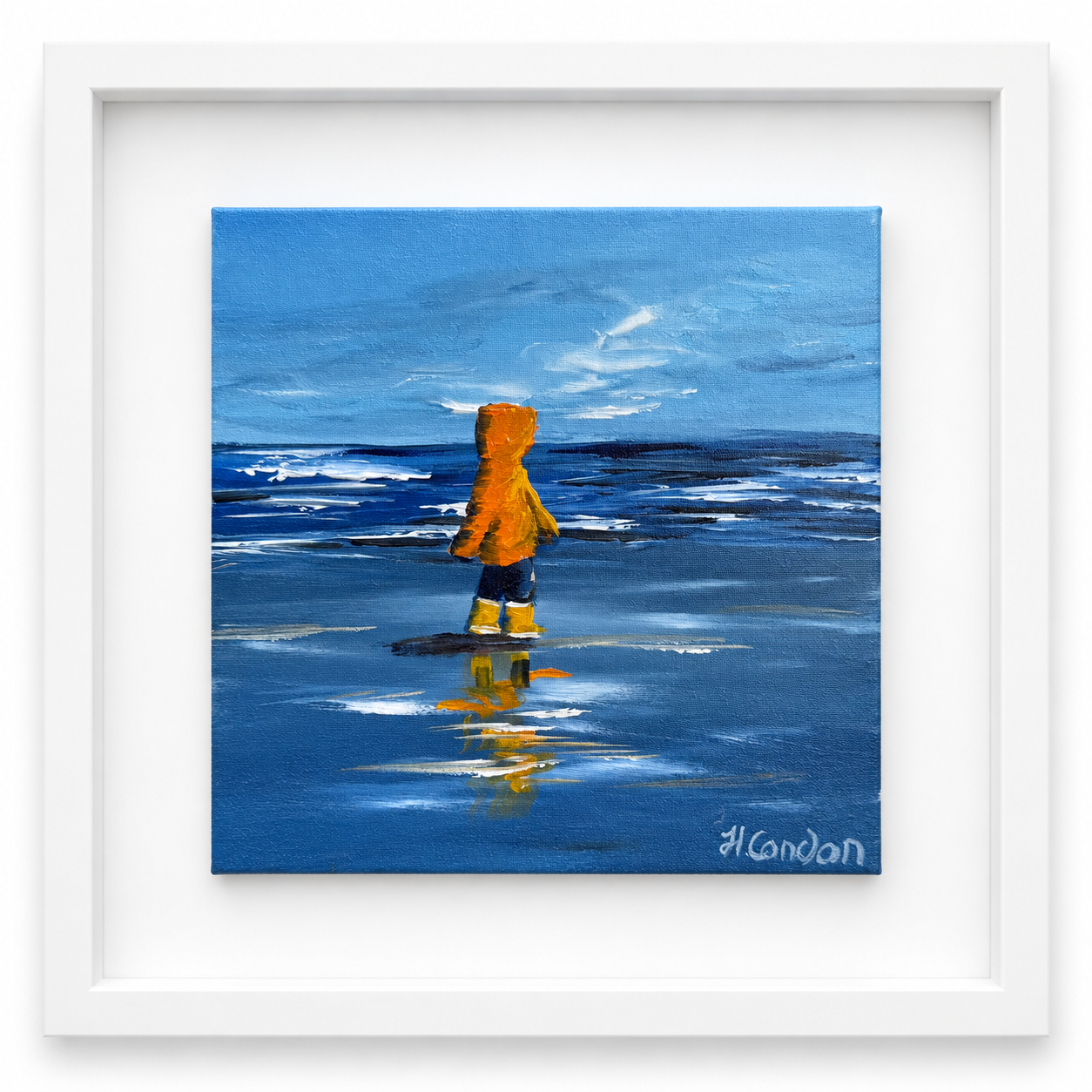 One Brave Step original children’s beach painting by Helen Condon