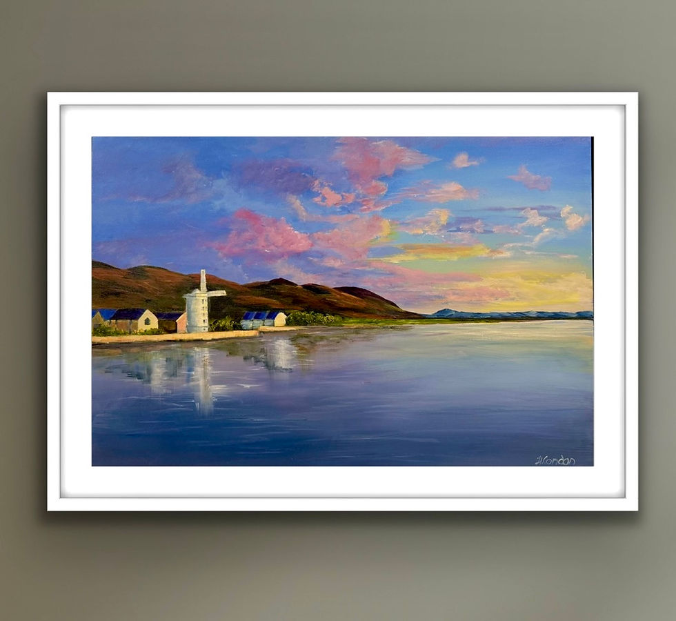 Original Irish lighthouse painting of Blennerville Lighthouse in Kerry by Helen Condon