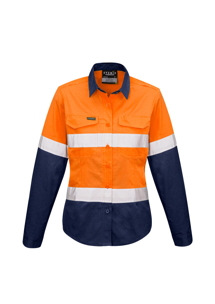 Thumbnail: Syzmik Womens Rugged Cooling Taped Hi Vis Spliced Shirt