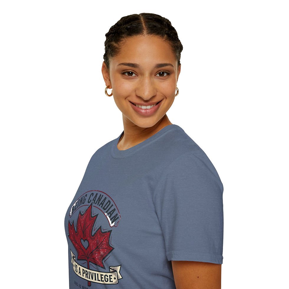 Thumbnail: Canadian Maple Leaf T-Shirt — "Being Canadian Is A Privilege" Patriotic Tee