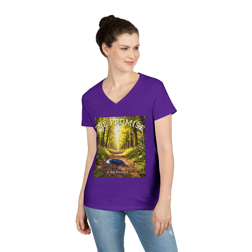 Thumbnail: Ladies' V-Neck T-Shirt — "The Promise"  (A Way Forward) 100% Cotton